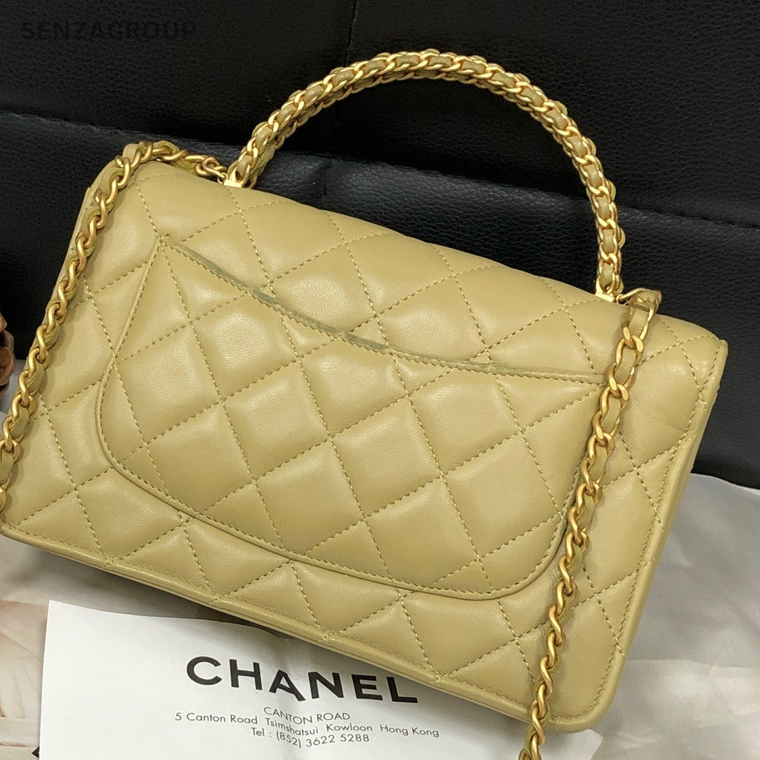Chanel Lambskin WOC Chain Shoulder Crossbody Bag Yellow Gold Quilted Classic