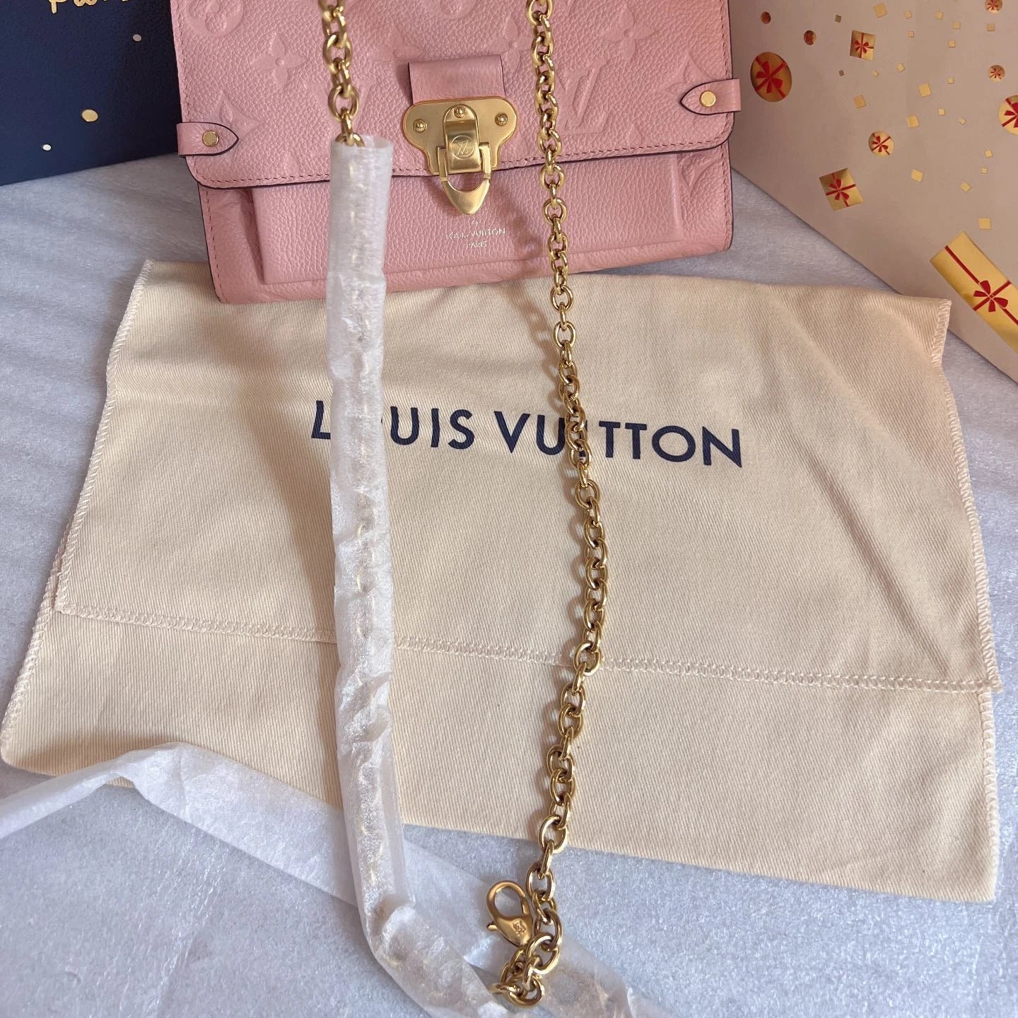 Louis Vuitton Vavin WOC Chain Shoulder Crossbody Pink Gold Women Classic