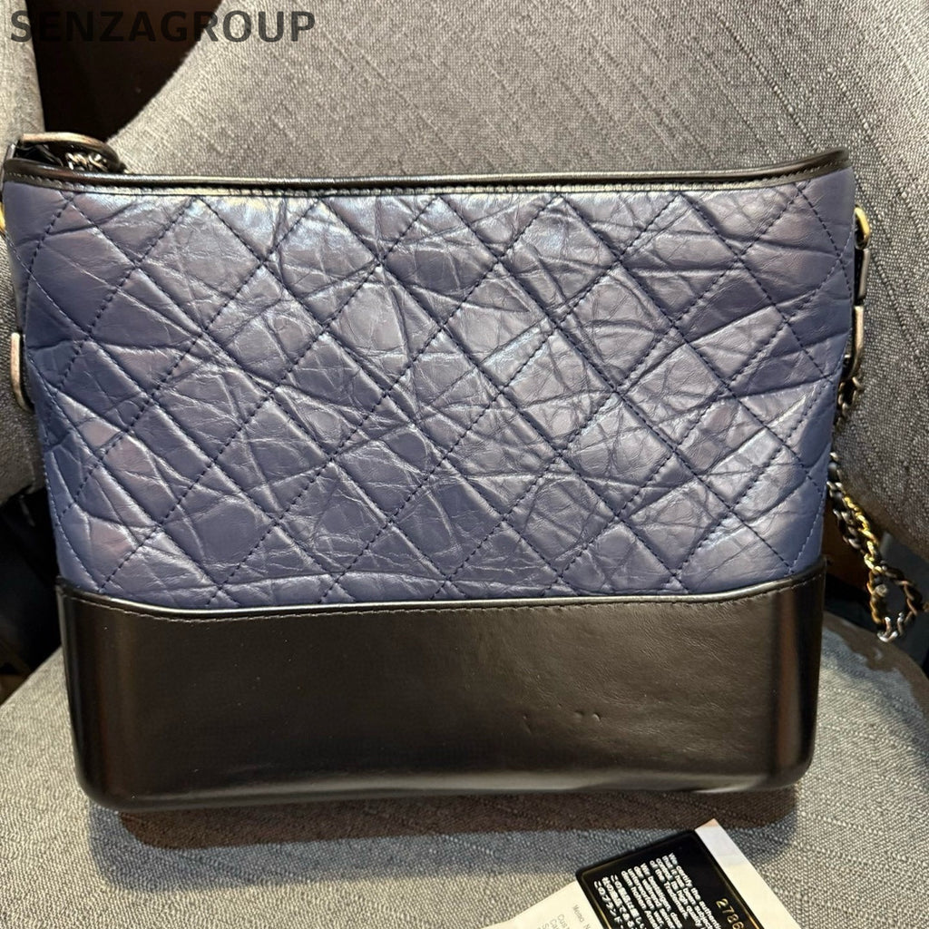 Chanel Blue and Black Large Gabrielle Hobo Chain Shoulder Bag Classic Women