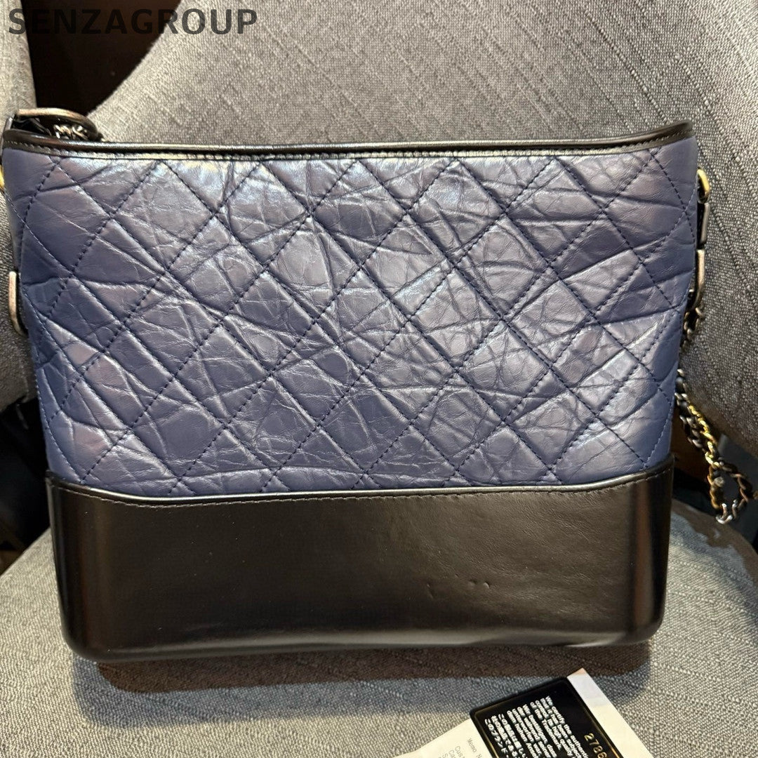 Chanel Blue and Black Large Gabrielle Hobo Chain Shoulder Bag Classic Women