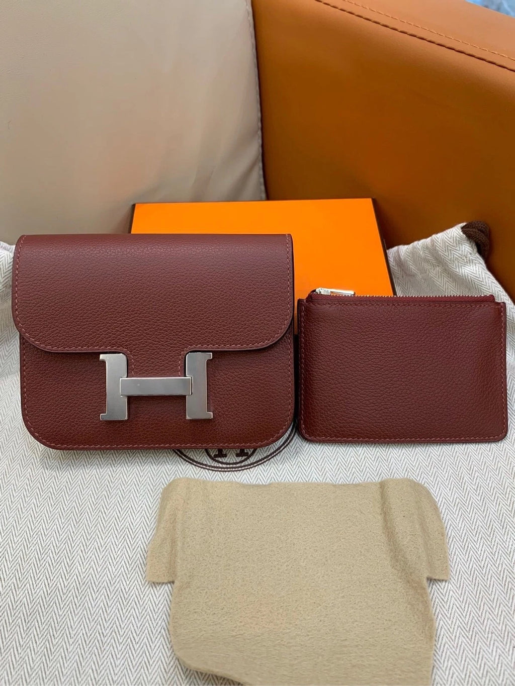 Hermes Constance Slim Evercolor Women Wallet Waist Bag