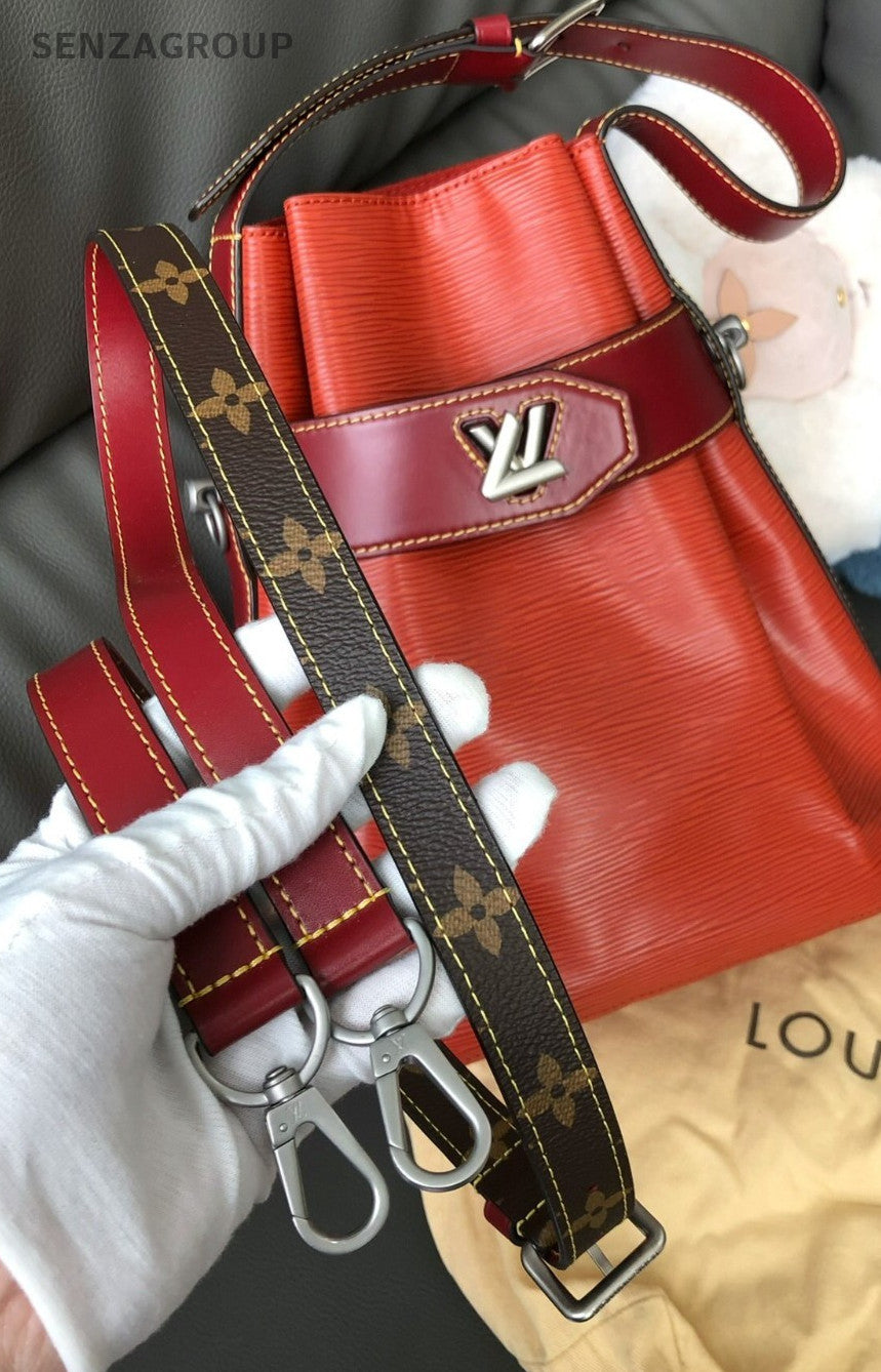 Louis Vuitton Twist Bucket Top Handle Epi Leather 2way Shoulder bag Women Red