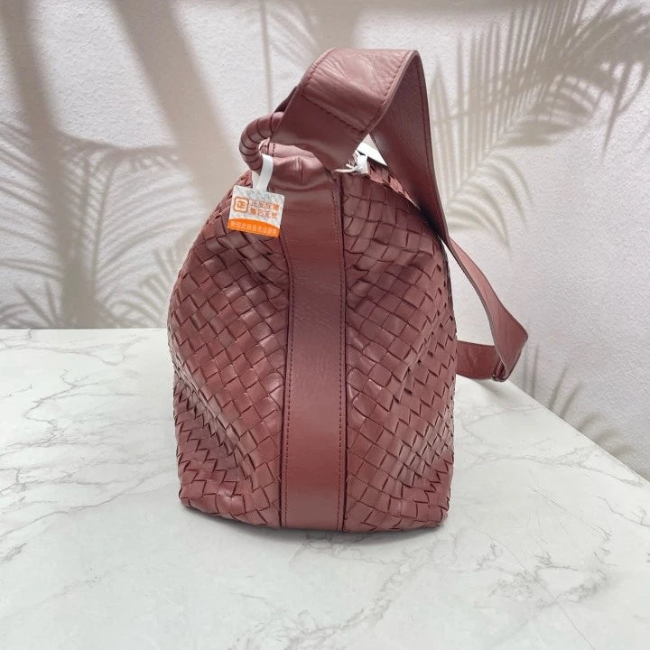 Bottega Veneta Brick Red Woven Lambskin Shoulder Crossbody For Women