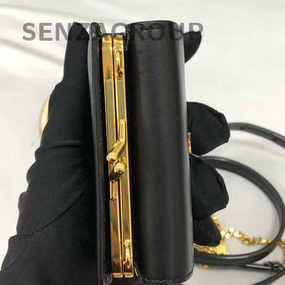 Saint Laurent Black Gold Shoulder Crossbody Bag Women's Classic Fashion