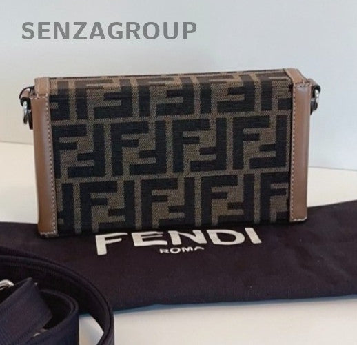 Fendi Baguette Soft Trunk Monogram Mini Crossbody Brown Unisex Adults Classic