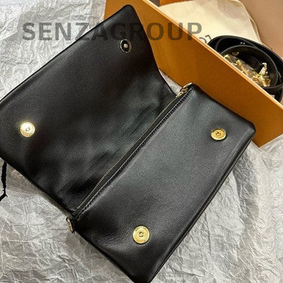 Louis Vuitton Pochette Coussin Calfskin Black Gold Chain Shoulder Bag