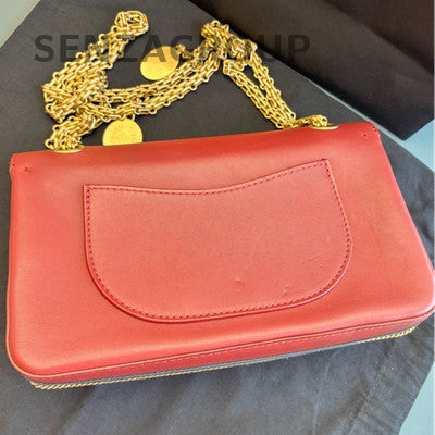 Chanel 2.55 Gold Coin Red Gold Clasp Chain Shoulder Bag