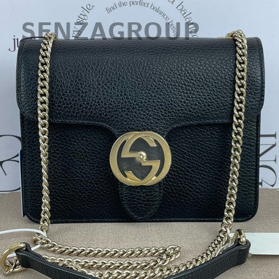 Gucci Black Gold GG Marmont Small Flap Bag Chain Shoulder Crossbody