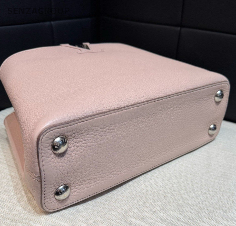 Louis Vuitton Capucines BB Top Handle Bag Crossbody Pink Silver Women Classic