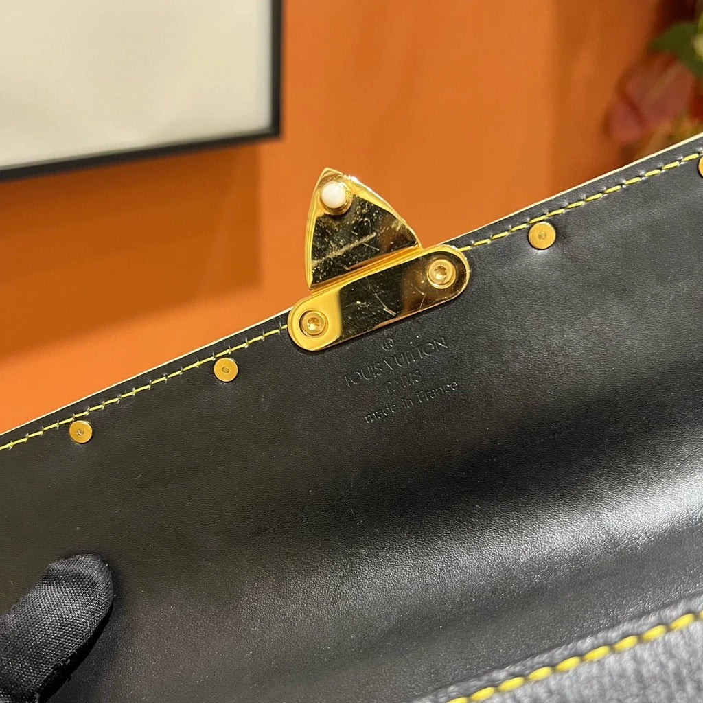 Louis Vuitton Souhali Black Gold Mini Goatskin Handbag For Women