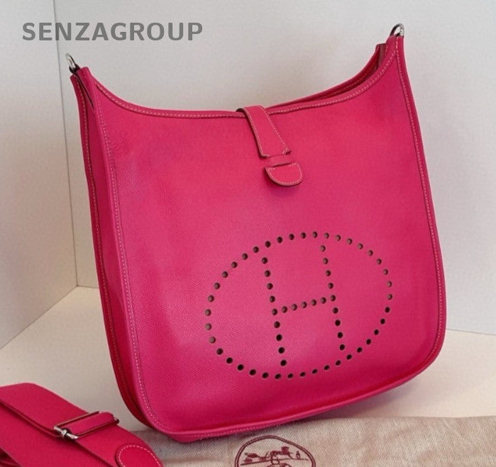 Hermes Evelyne33 Shoulder Bag Pink Silver Used Women Classic Fashion