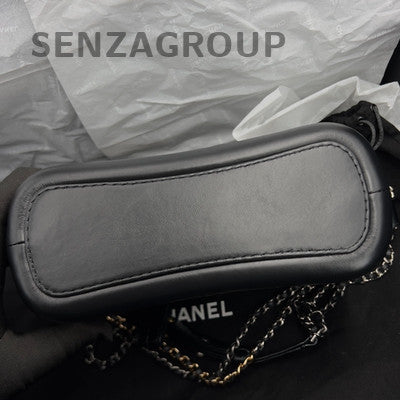 Chanel Gabrielle Hobo Small Calfskin Black Gold Chain Shoulder Bag