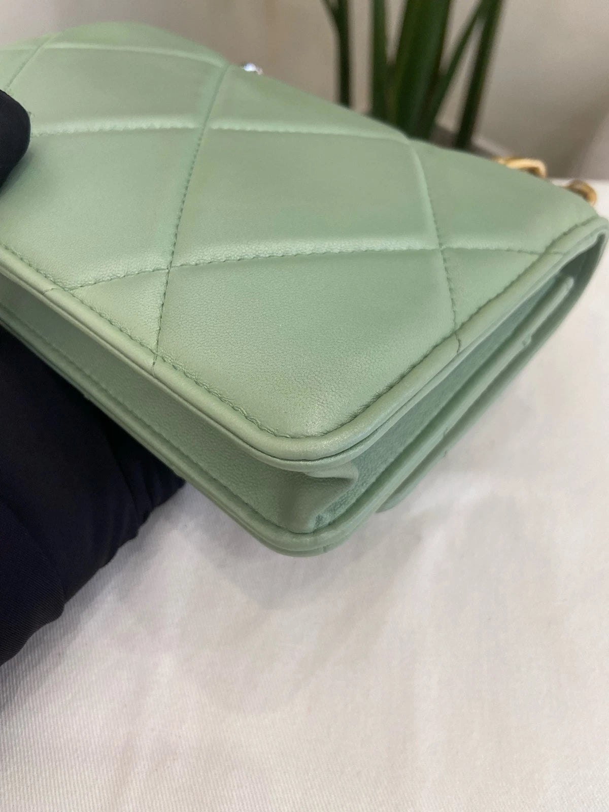 CHANEL Green Mermaid 19Bag WOC Crossbody Bag For Women