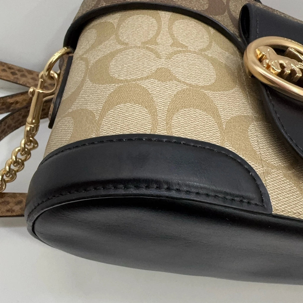 Coach Georgie 20 Women's Monogram Canvas Crossbody Handbag Khaki