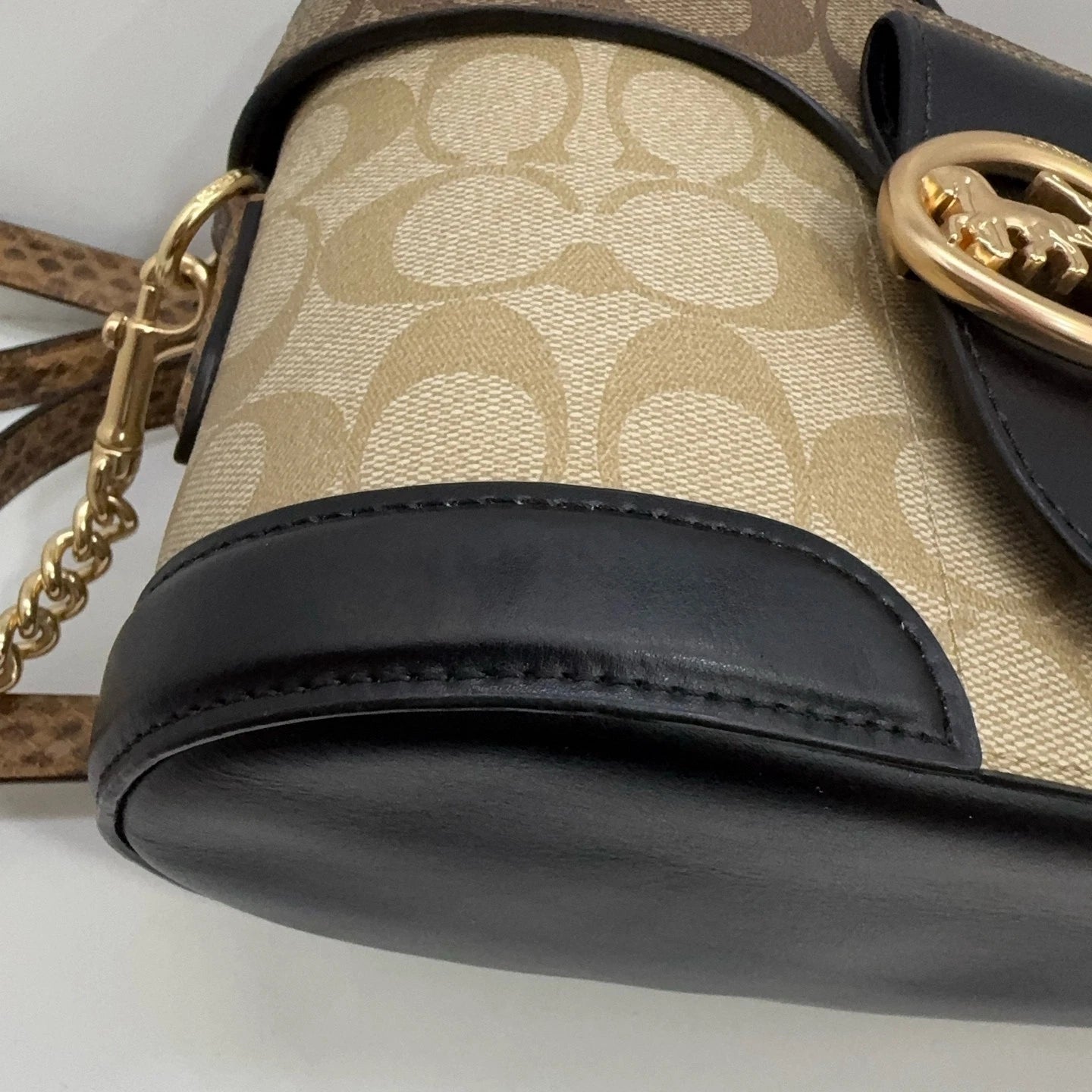 Coach Georgie 20 Women's Monogram Canvas Crossbody Handbag Khaki
