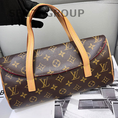 Louis Vuitton Monogram Fendi Baguette Handbag Brown Gold Clasp Women's Classic