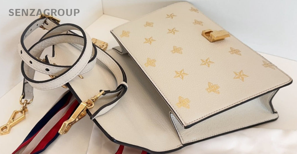 GUCCI Sylvie Bee Medium White Gold 2WAY Shoulder bag Women