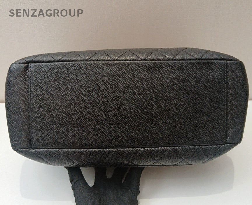 Chanel GST Calfskin Chain Shoulder Bag Black Silver Women Classic Fashion