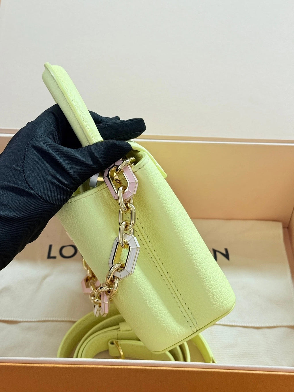 Louis Vuitton Capucines Yellow Top Handle Bag For Women