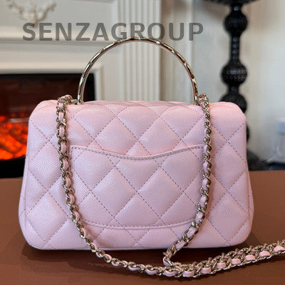 Chanel Coco Crush Quilted Pink Gold Shoulder Bag - Fashion Women