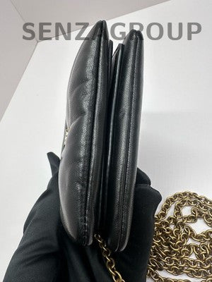 Saint Laurent Black Gold Lambskin Shoulder Crossbody Chain Bag Classic