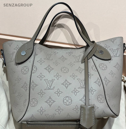 Louis Vuitton Hina Monogram Tote Bag Gray Silver Used Women Classic