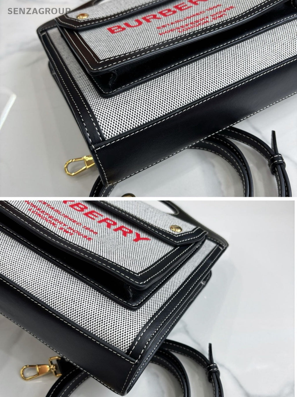 Burberry Pocket tote Black Gray 2WAY Crossbody bag