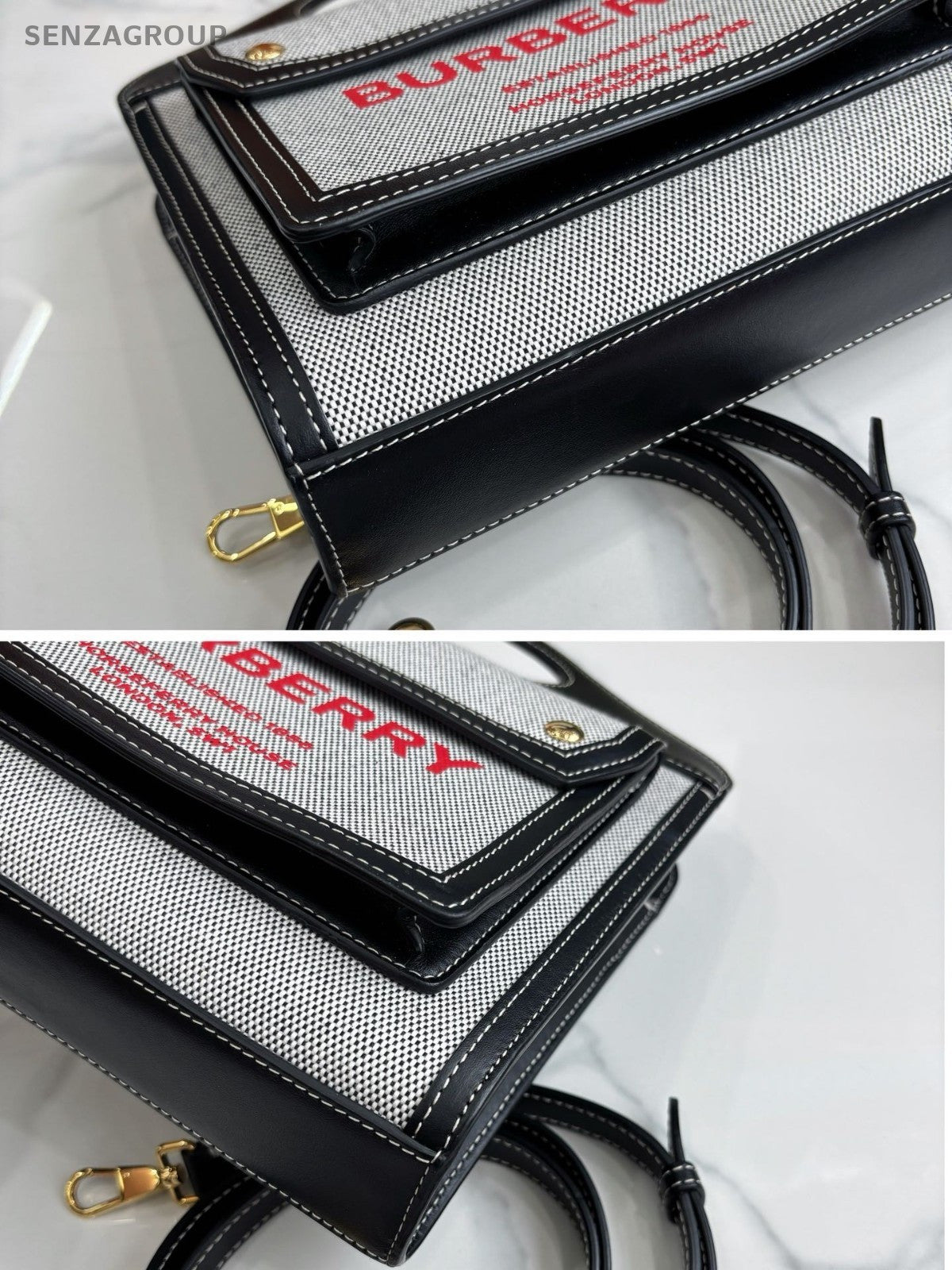 Burberry Pocket tote Black Gray 2WAY Crossbody bag