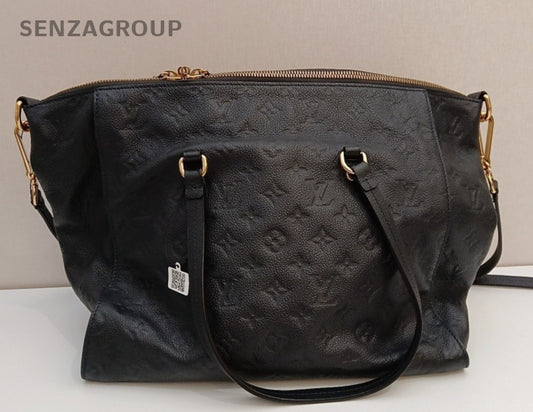 Louis Vuitton Monogram Tote Shoulder Bag Crossbody Black Gold Women Classic