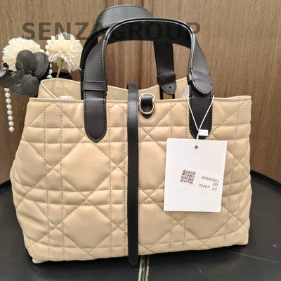 Dior Toujours Medium Beige Gold Hardware Cannage Tote Bag Classic Women