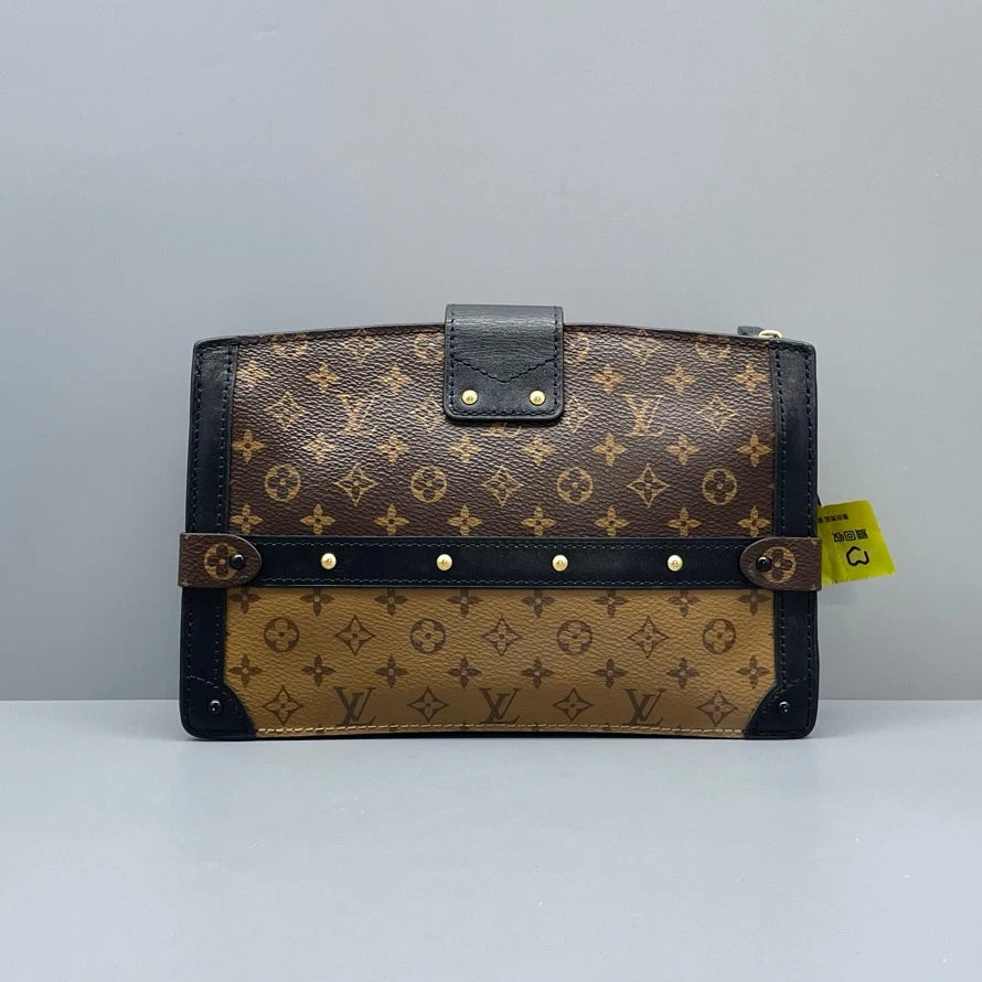 Louis Vuitton Petite Malle Monogram Canvas Shoulder Crossbody Brown GHW