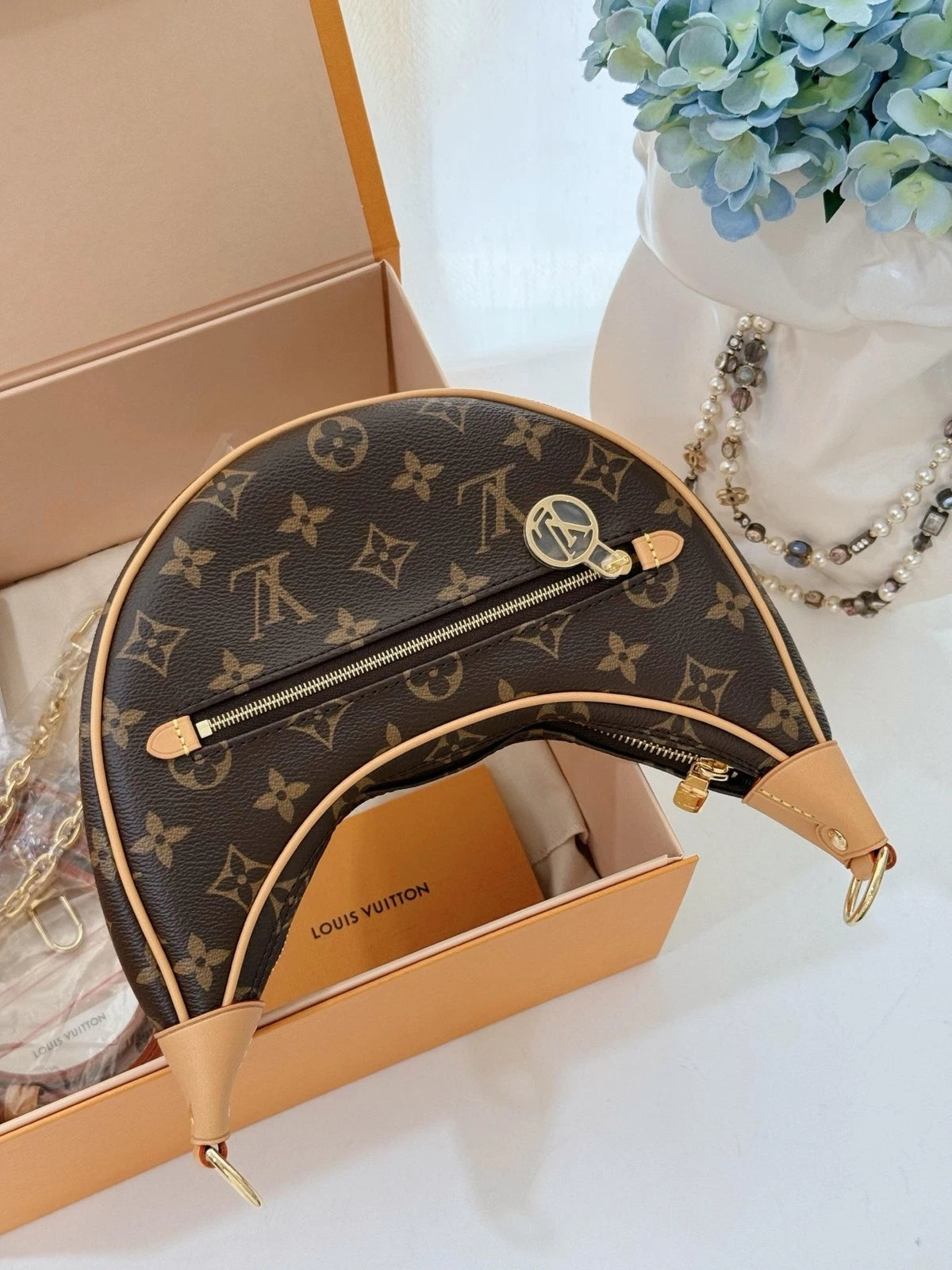 New Louis Vuitton Loop Monogram Canvas Shoulder Bag Crossbody