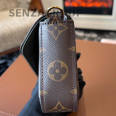 Louis Vuitton Monogram Félicie Strap Brown Gold Clasp Shoulder Crossbody Bag