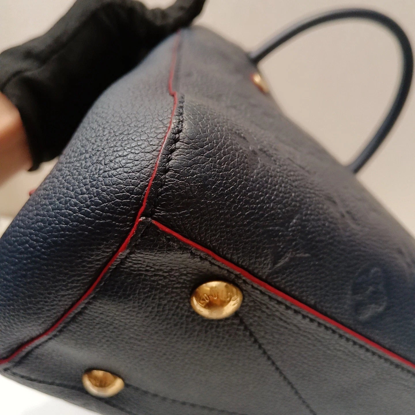 Louis Vuitton Montaigne BB Blue Crossbody Top Handle Excellent