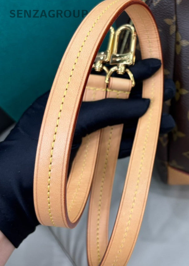 Louis Vuitton Segur Monogram Top Handle Bag Crossbody Brown Gold Women Classic