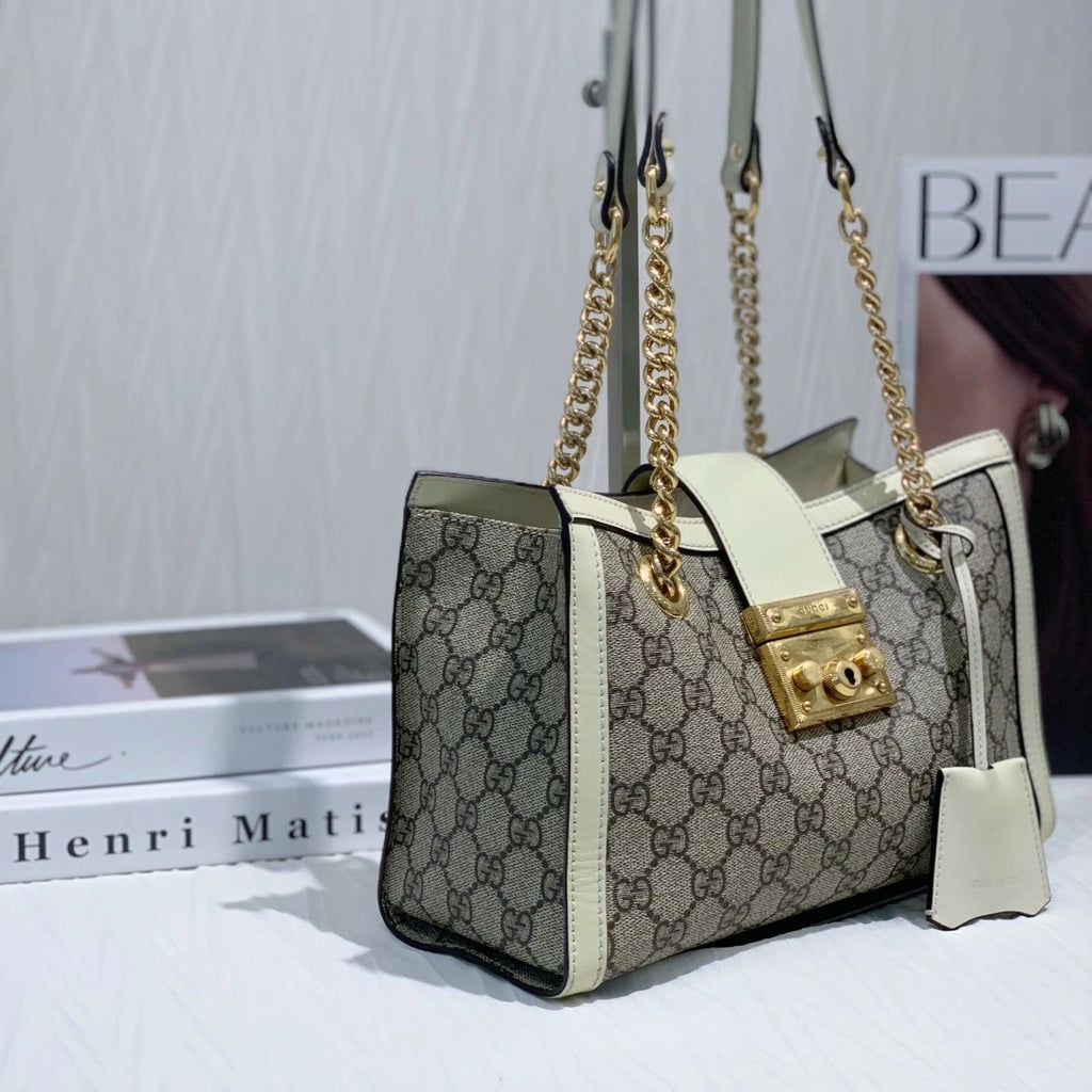Gucci Canvas Classic White Small Shoulder Bag For Women
