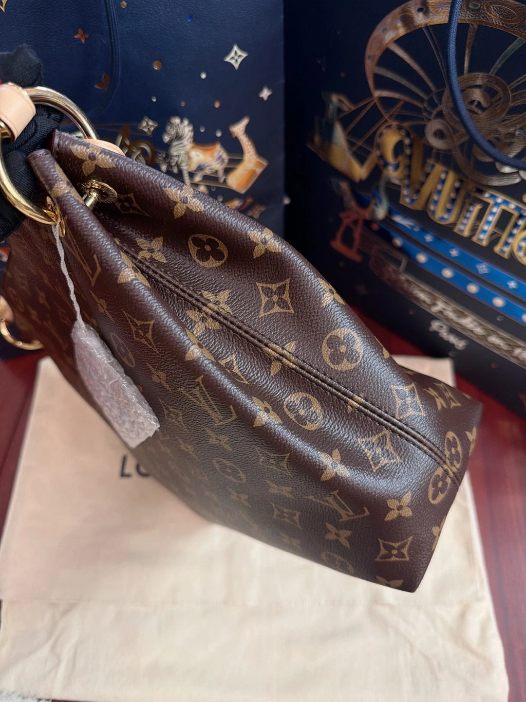 Louis Vuitton Graceful Monogram Brown Gold Shoulder Bag Excellent
