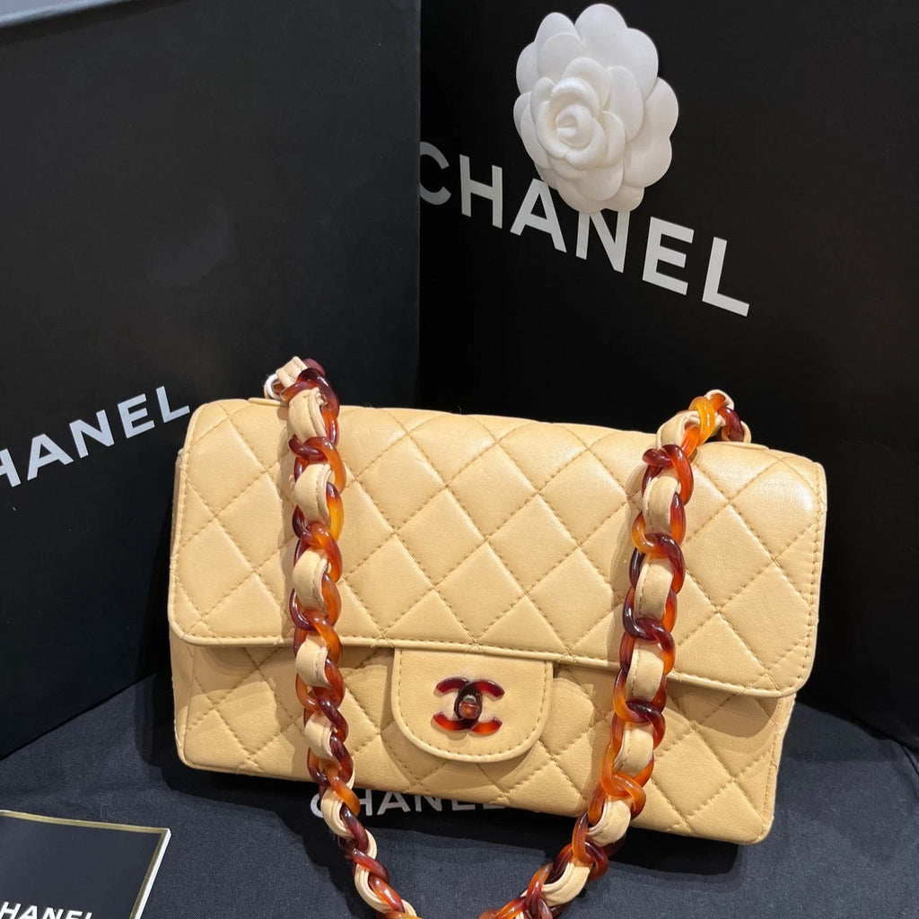 CHANEL Pre-owned CF Chain Leather Shoulder Crossbody Bag For Women