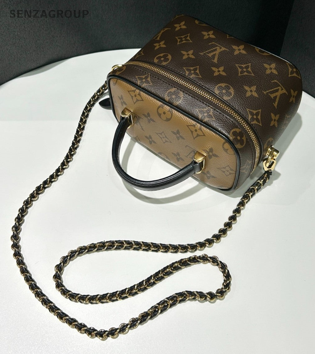 Louis Vuitton Monogram Cosmetic Case Shoulder Crossbody Bag Women Brown