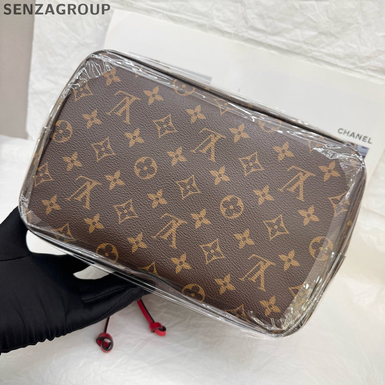 Louis Vuitton Monogram Bucket Bag Brown Red Women's Classic