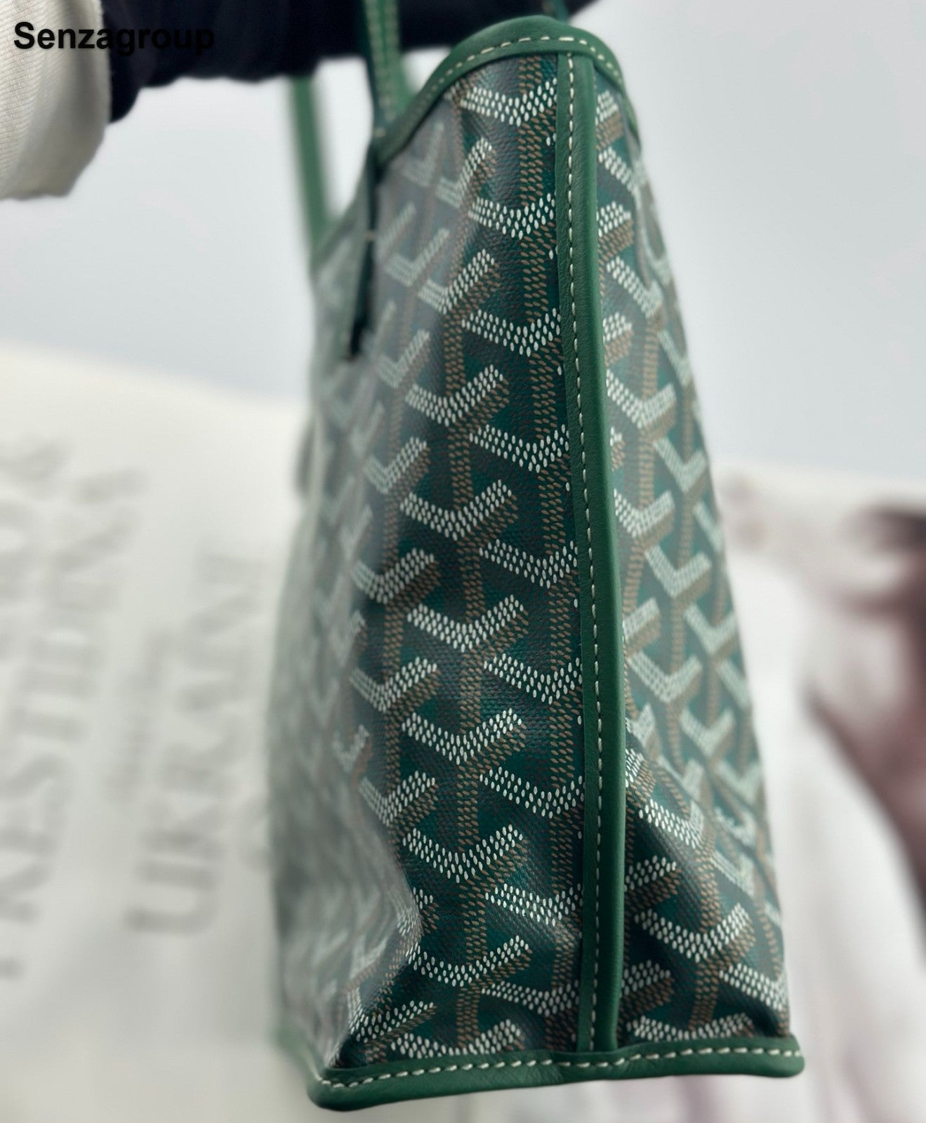 Goyard Anjou Mini Tote Top Handle Shoulder Bag Green Used Women Classic