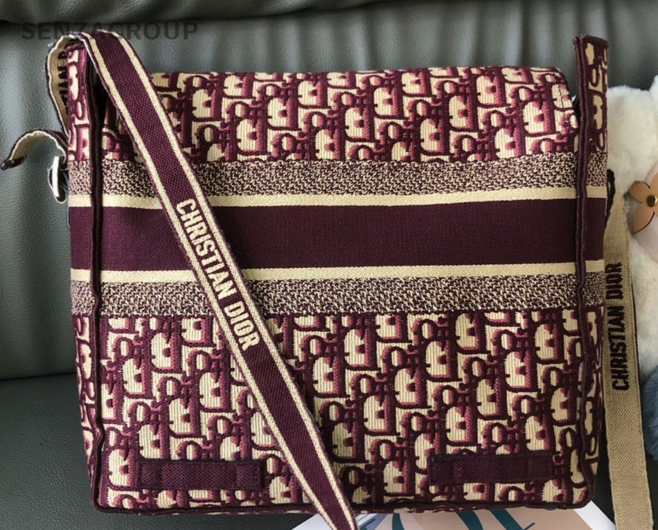 Christian Dior Camp Logo Monogram Shoulder bag Wine Red Women