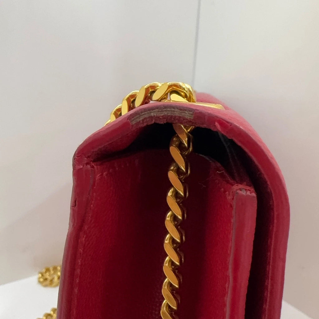 YSL Red Gold Kate Caviar Leather Shoulder Crossbody Bag For Women