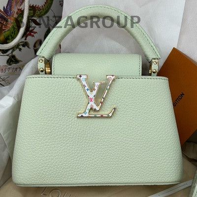 Louis Vuitton Capucines Mini Green Gold Takashi Murakami Handbag