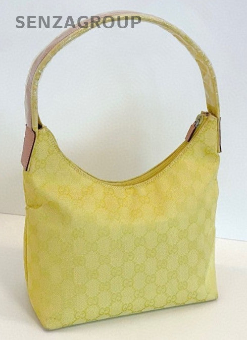 Gucci Hobo Bag 2Way Top Handle Shoulder Bag Yellow Used Women Designer Classic