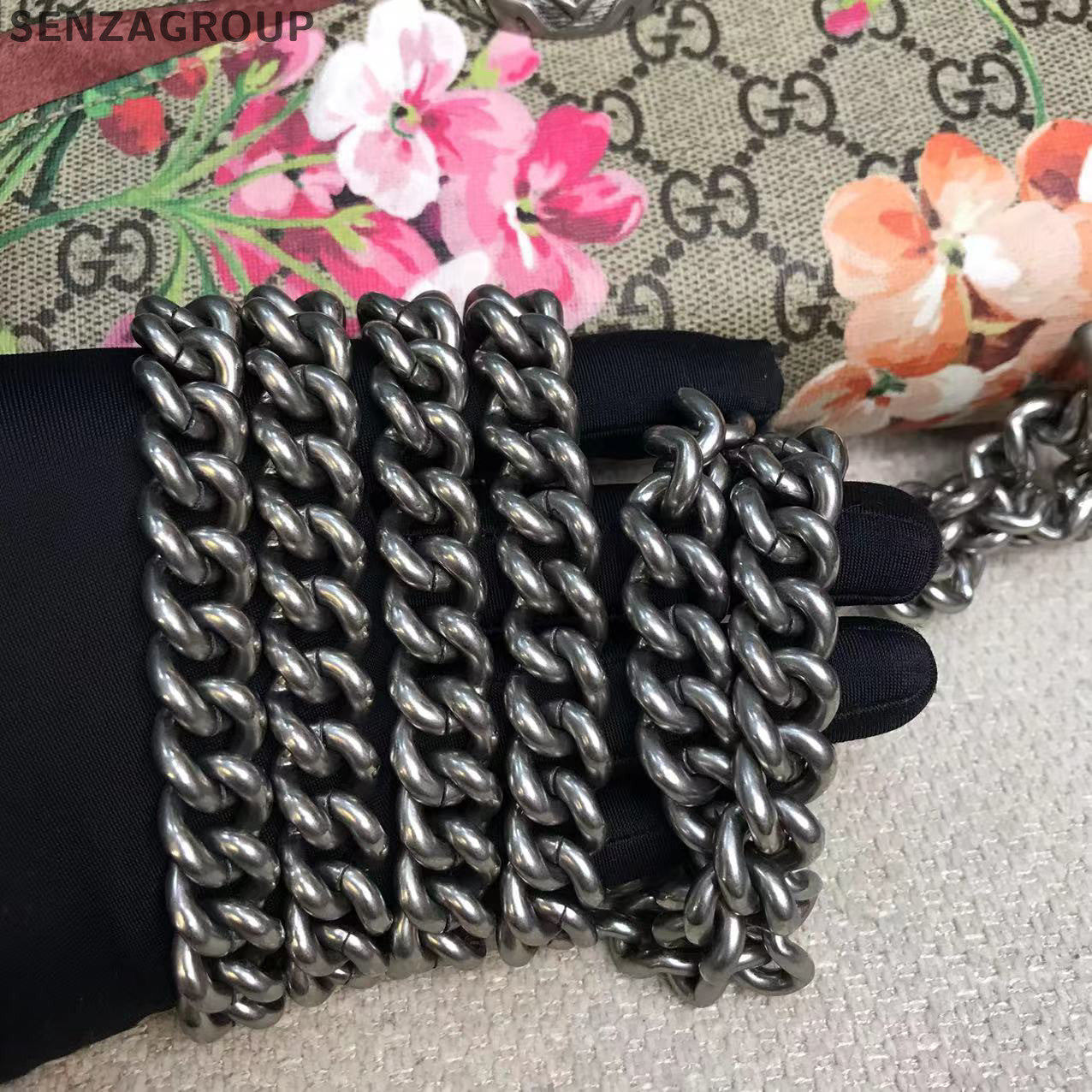 Gucci Dionysus Small Floral Chain Shoulder Bag Brown Silver Hardware