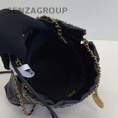 Chanel 22 Mini Chain Shoulder Bag Crossbody Black Gold Women Classic Designer