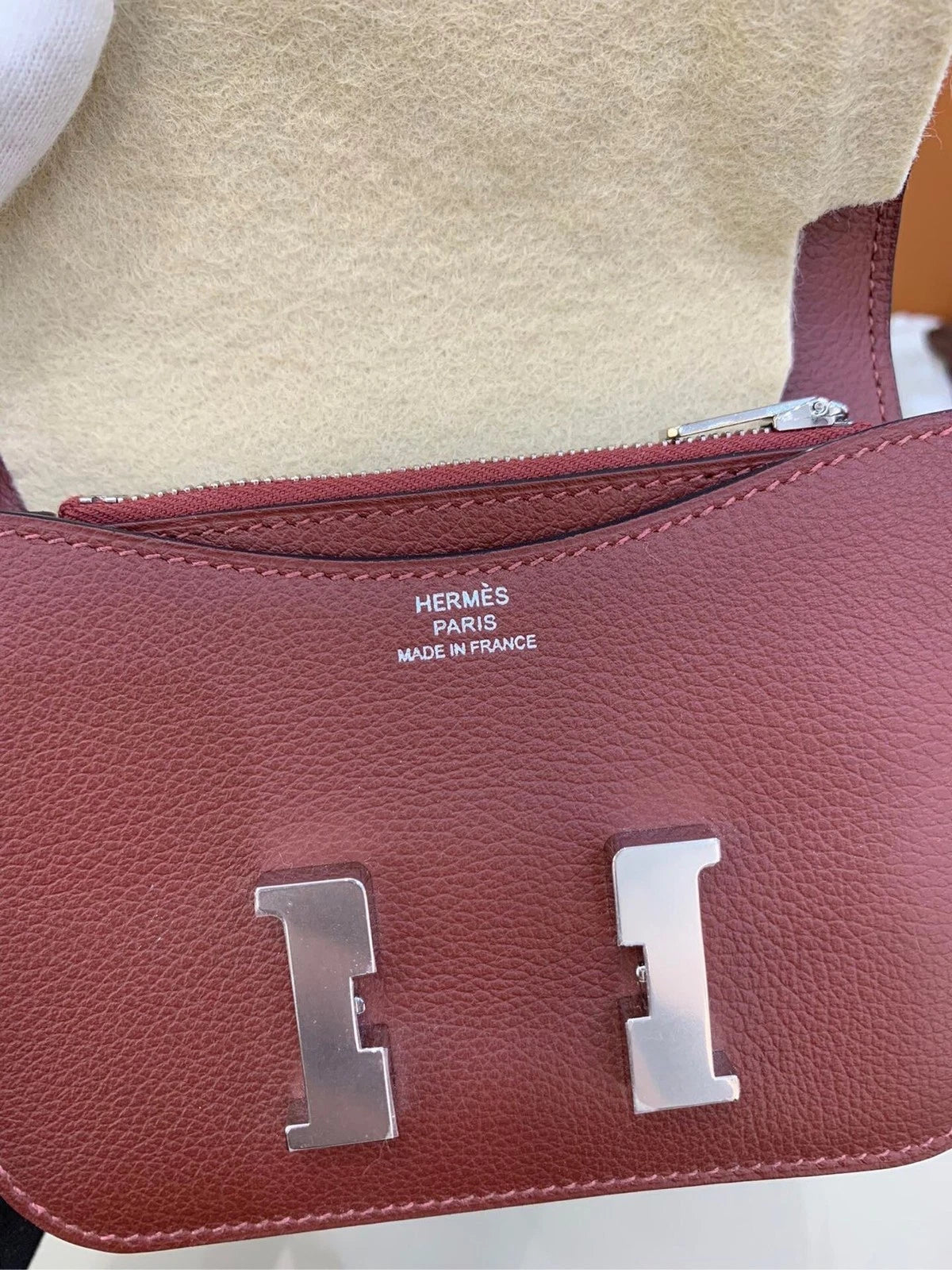 Hermes Constance Slim Evercolor Women Wallet Waist Bag