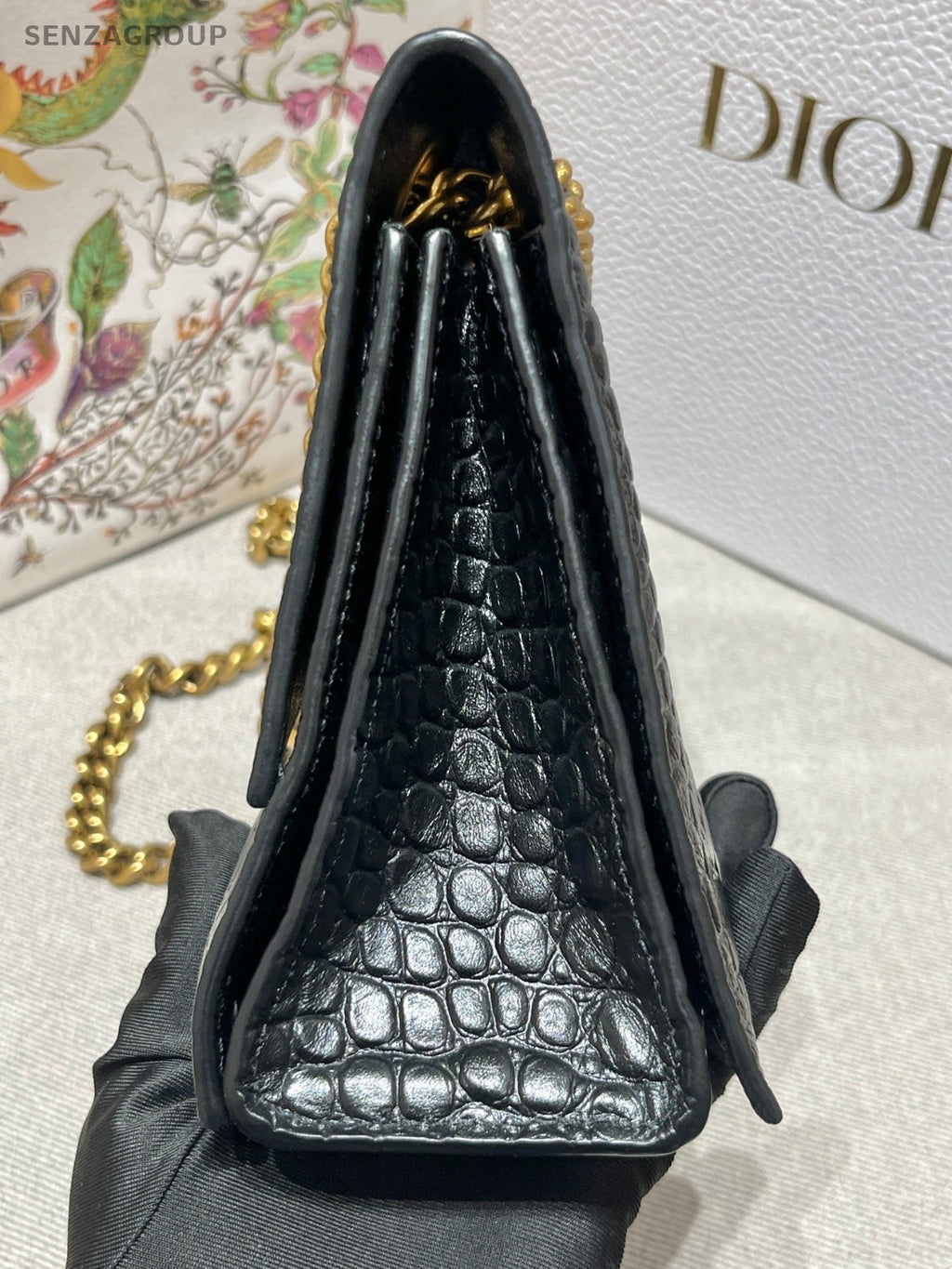 Balenciaga Crush PM Chain Black Gold Shoulder Bag Women Classic Fashion