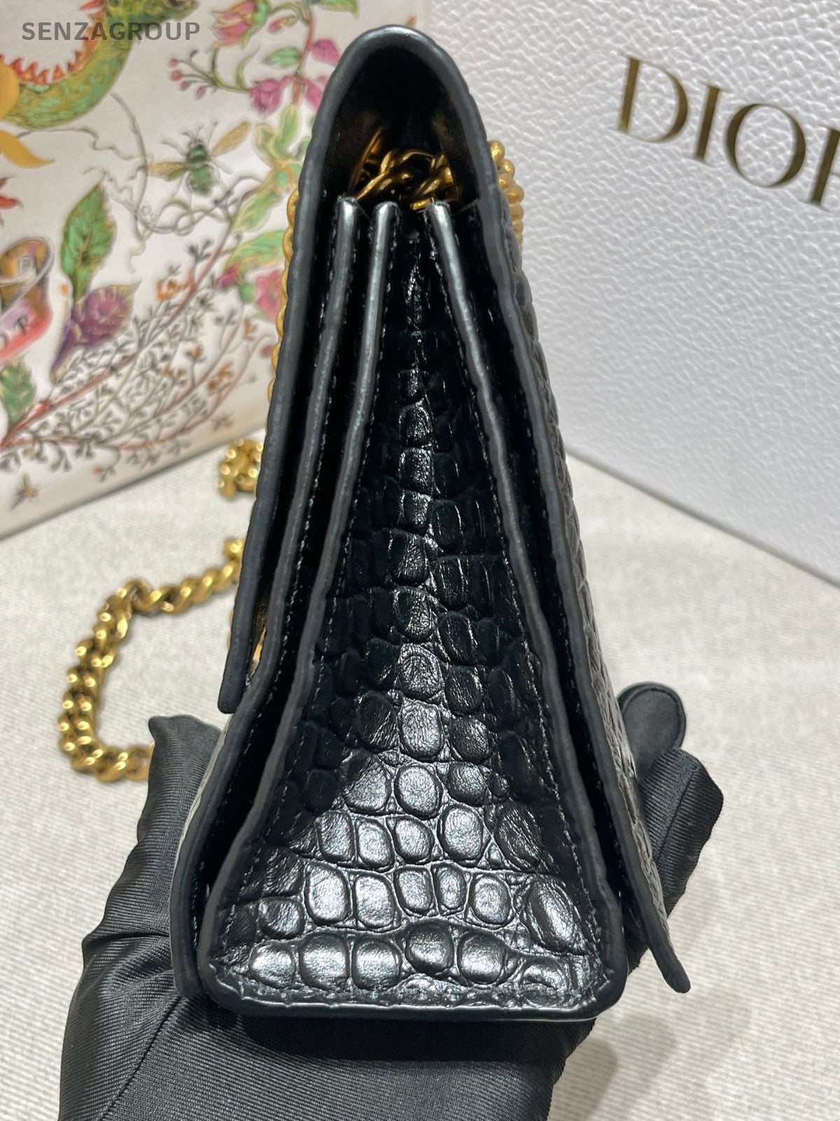 Balenciaga Crush PM Chain Black Gold Shoulder Bag Women Classic Fashion
